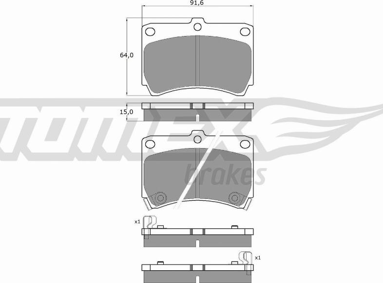 TOMEX brakes TX 10-91 - Гальмівні колодки, дискові гальма autocars.com.ua