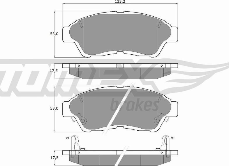 TOMEX brakes TX 10-96 - Гальмівні колодки, дискові гальма autocars.com.ua