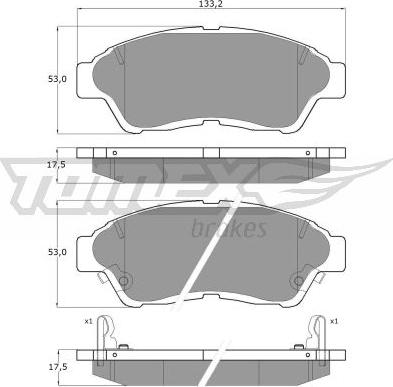 TOMEX brakes TX 10-96 - Гальмівні колодки, дискові гальма autocars.com.ua