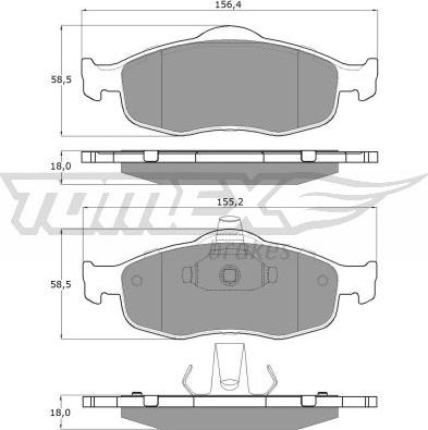 TOMEX brakes TX 11-19 - Гальмівні колодки, дискові гальма autocars.com.ua