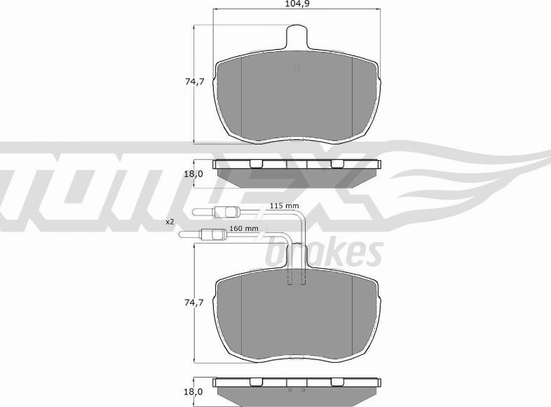 TOMEX brakes TX 11-22 - Гальмівні колодки, дискові гальма autocars.com.ua