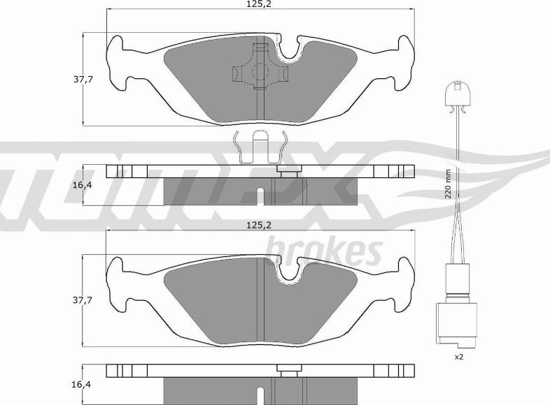 TOMEX brakes TX 11-301 - Гальмівні колодки, дискові гальма autocars.com.ua