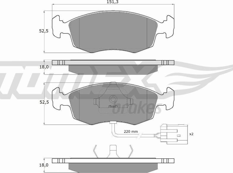 TOMEX brakes TX 11-34 - Гальмівні колодки, дискові гальма autocars.com.ua