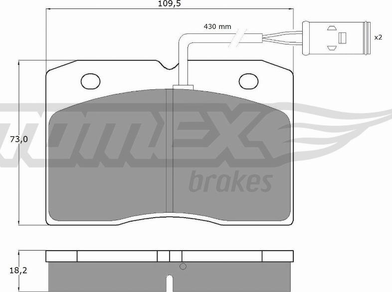 TOMEX brakes TX 11-40 - Гальмівні колодки, дискові гальма autocars.com.ua