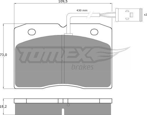 TOMEX brakes TX 11-40 - Гальмівні колодки, дискові гальма autocars.com.ua