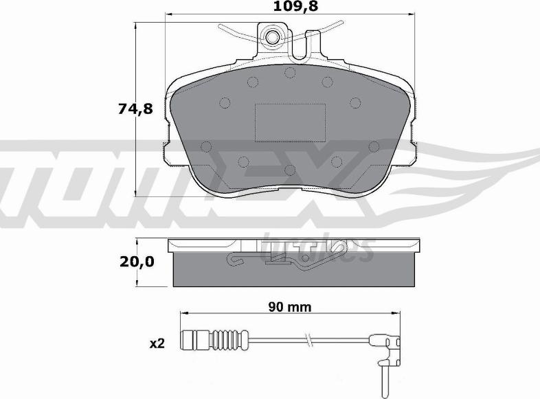 TOMEX brakes TX 11-461 - Гальмівні колодки, дискові гальма autocars.com.ua