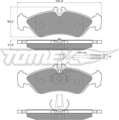 TOMEX brakes TX 11-501 - Гальмівні колодки, дискові гальма autocars.com.ua