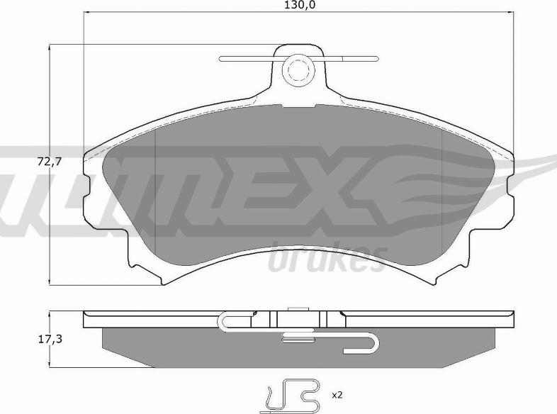 TOMEX brakes TX 11-521 - Гальмівні колодки, дискові гальма autocars.com.ua