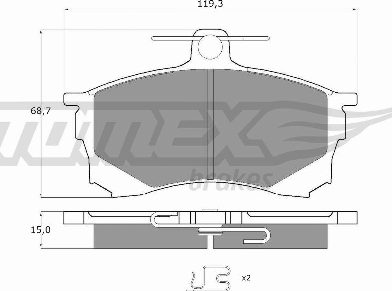 TOMEX brakes TX 11-53 - Гальмівні колодки, дискові гальма autocars.com.ua