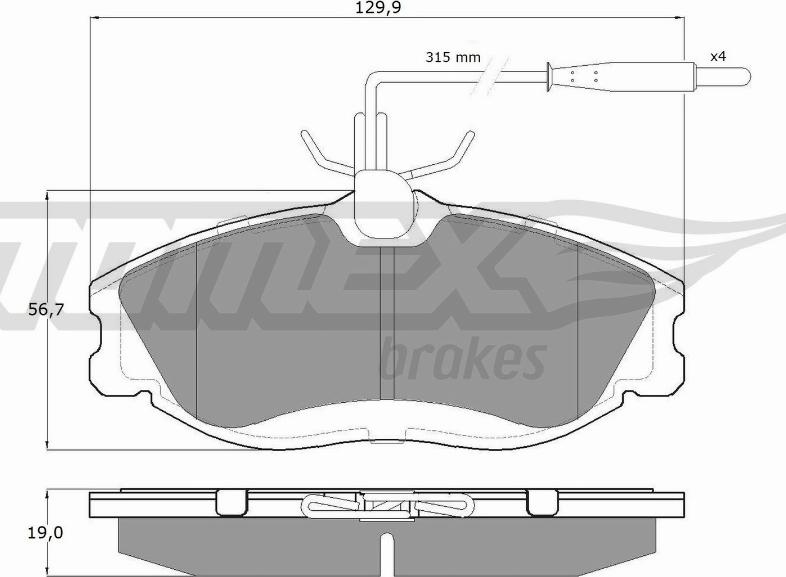 TOMEX brakes TX 11-62 - Гальмівні колодки, дискові гальма autocars.com.ua