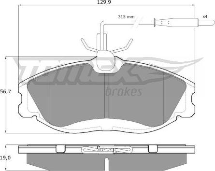 TOMEX brakes TX 11-62 - Гальмівні колодки, дискові гальма autocars.com.ua