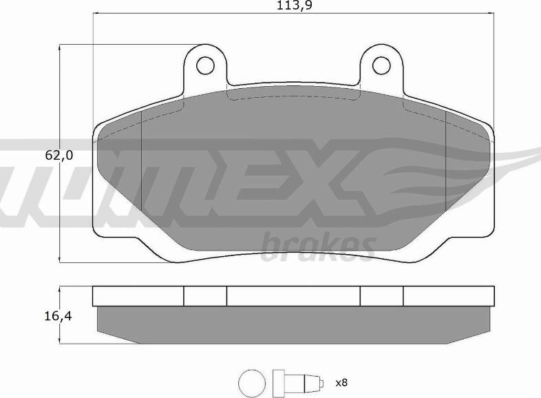 TOMEX brakes TX 11-67 - Гальмівні колодки, дискові гальма autocars.com.ua