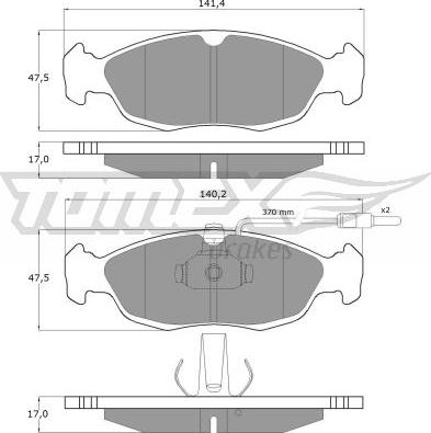 TOMEX brakes TX 11-711 - Гальмівні колодки, дискові гальма autocars.com.ua