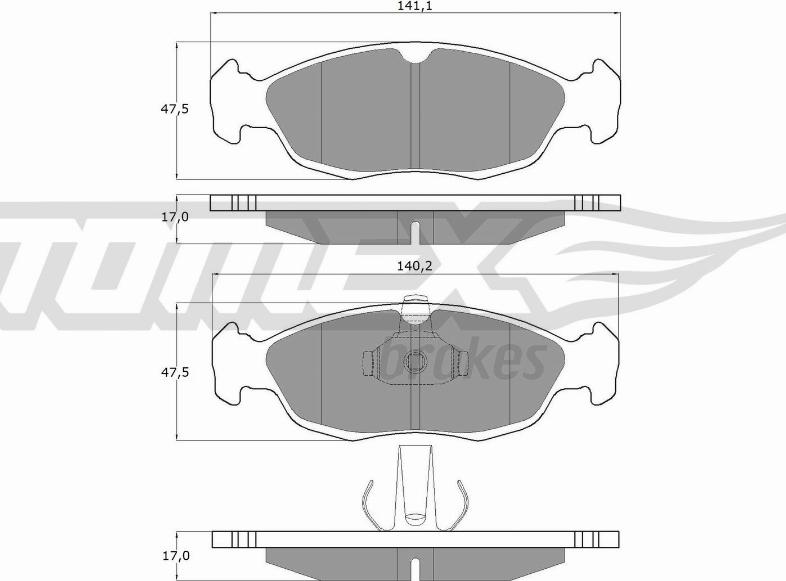 TOMEX brakes TX 11-71 - Гальмівні колодки, дискові гальма autocars.com.ua