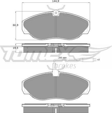 TOMEX brakes TX 11-72 - Гальмівні колодки, дискові гальма autocars.com.ua