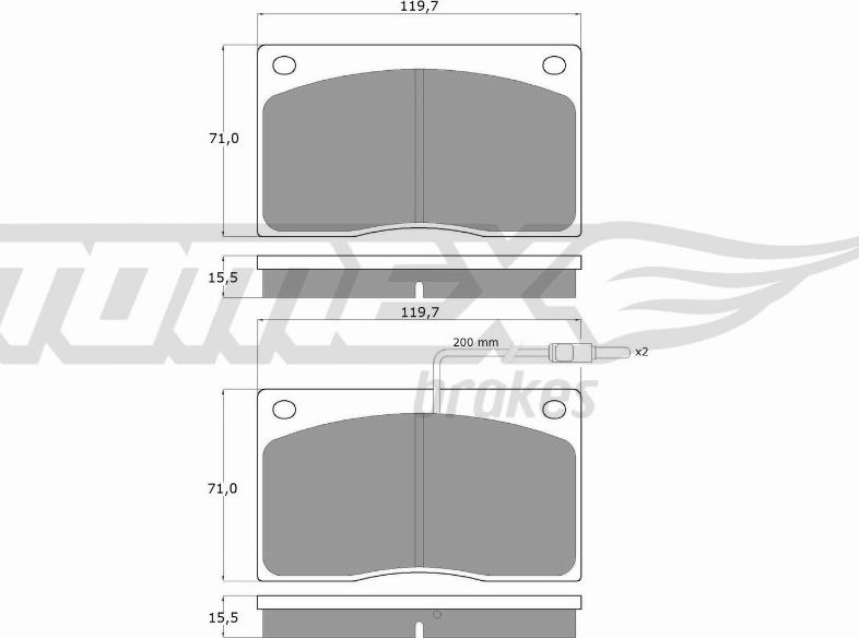 TOMEX brakes TX 11-74 - Гальмівні колодки, дискові гальма autocars.com.ua