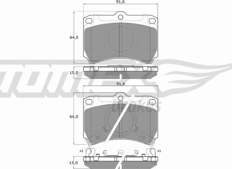 TOMEX brakes TX 11-77 - Тормозные колодки, дисковые, комплект autodnr.net