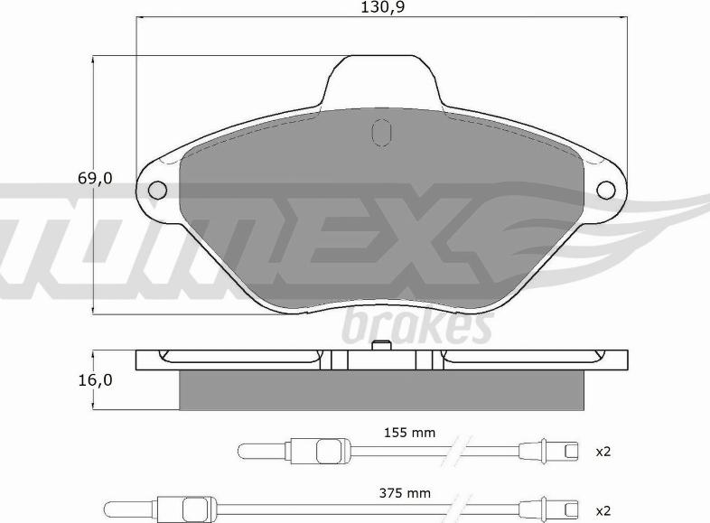 TOMEX brakes TX 11-89 - Гальмівні колодки, дискові гальма autocars.com.ua