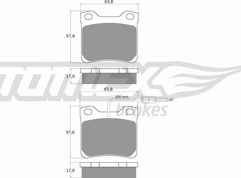 TOMEX brakes TX 11-95 - Гальмівні колодки, дискові гальма autocars.com.ua