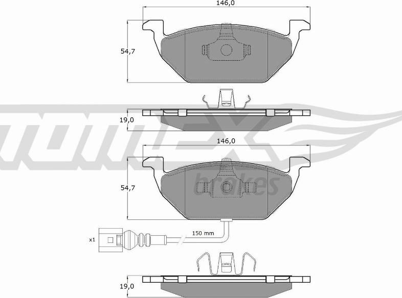 TOMEX brakes TX 12-11 - Гальмівні колодки, дискові гальма autocars.com.ua