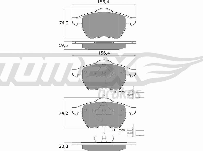 TOMEX brakes TX 12-13 - Гальмівні колодки, дискові гальма autocars.com.ua