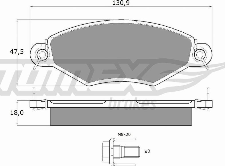 TOMEX brakes TX 12-15 - Гальмівні колодки, дискові гальма autocars.com.ua