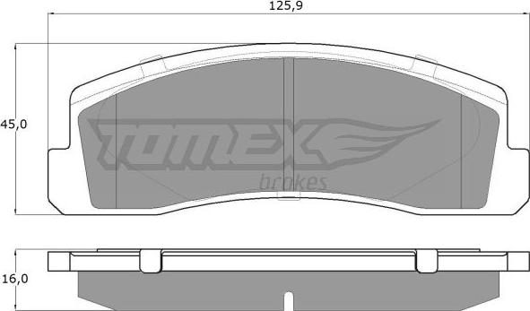 TOMEX brakes TX 12-16 - Тормозные колодки, дисковые, комплект autodnr.net