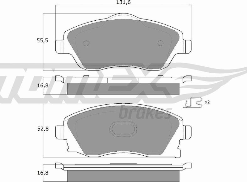 TOMEX brakes TX 12-19 - Гальмівні колодки, дискові гальма autocars.com.ua