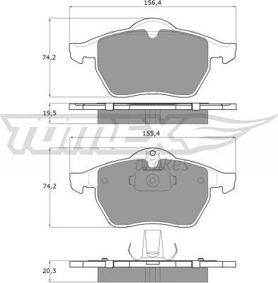 TOMEX brakes TX 12-25 - Гальмівні колодки, дискові гальма autocars.com.ua