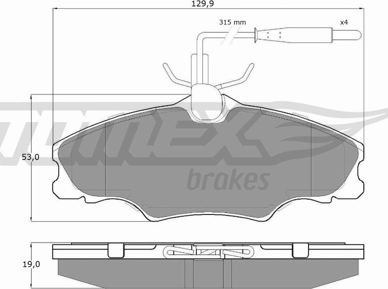 TOMEX brakes TX 12-31 - Гальмівні колодки, дискові гальма autocars.com.ua