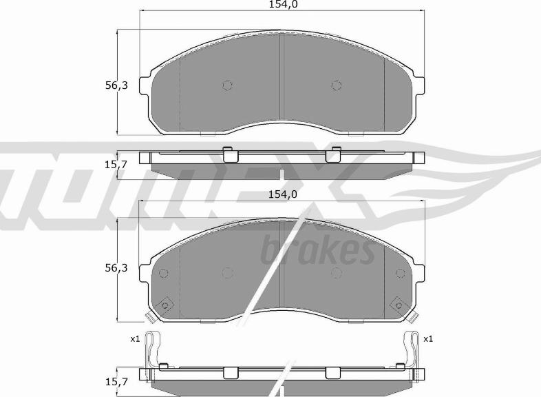 TOMEX brakes TX 12-42 - Гальмівні колодки, дискові гальма autocars.com.ua