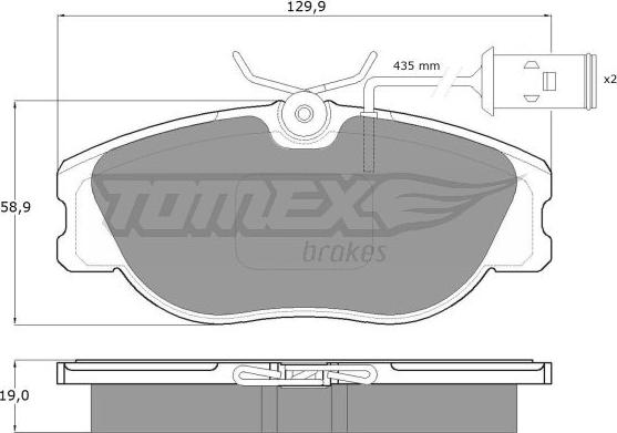 TOMEX brakes TX 12-441 - Гальмівні колодки, дискові гальма autocars.com.ua