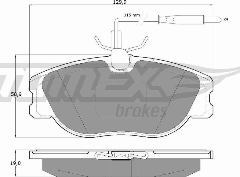 TOMEX brakes TX 12-442 - Гальмівні колодки, дискові гальма autocars.com.ua