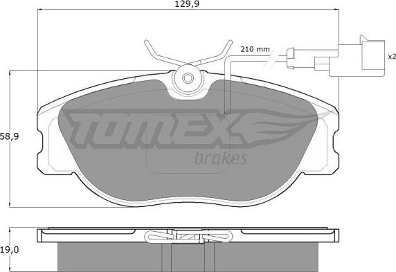 TOMEX brakes TX 12-44 - Гальмівні колодки, дискові гальма autocars.com.ua