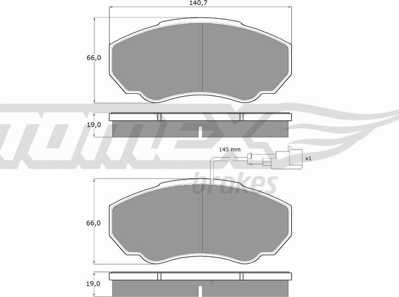 TOMEX brakes TX 12-45 - Гальмівні колодки, дискові гальма autocars.com.ua