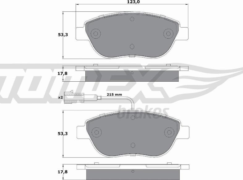 TOMEX brakes TX 12-482 - Гальмівні колодки, дискові гальма autocars.com.ua