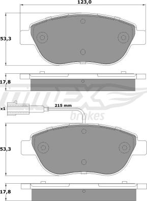 TOMEX brakes TX 12-48 - Гальмівні колодки, дискові гальма autocars.com.ua