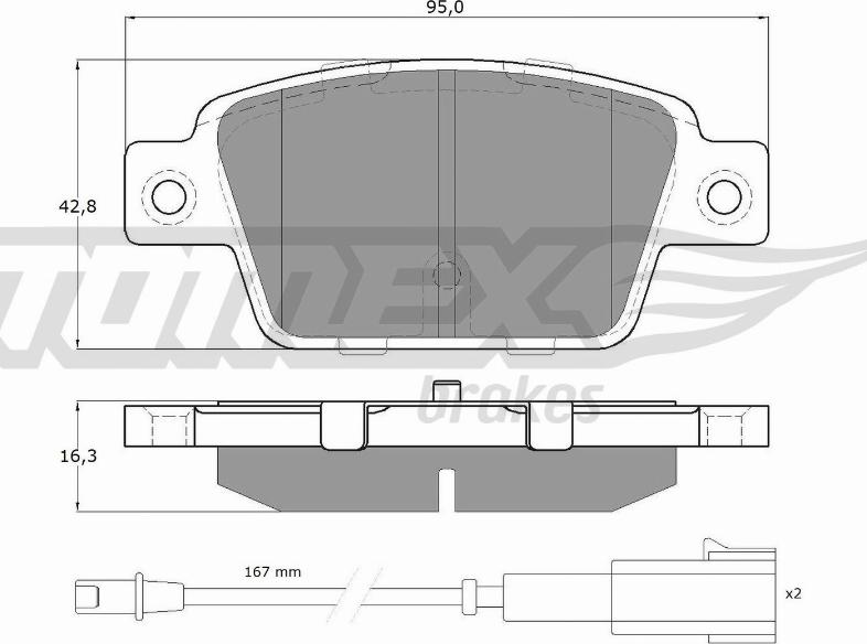 TOMEX brakes TX 12-511 - Тормозные колодки, дисковые, комплект autodnr.net