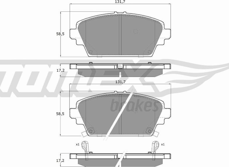 TOMEX brakes TX 12-63 - Гальмівні колодки, дискові гальма autocars.com.ua