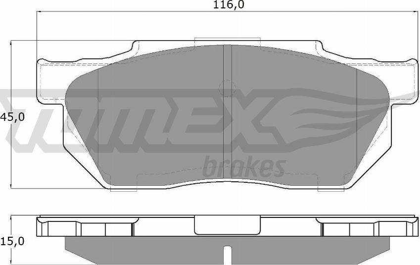 TOMEX brakes TX 12-64 - Гальмівні колодки, дискові гальма autocars.com.ua