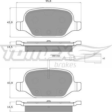 TOMEX brakes TX 12-702 - Гальмівні колодки, дискові гальма autocars.com.ua