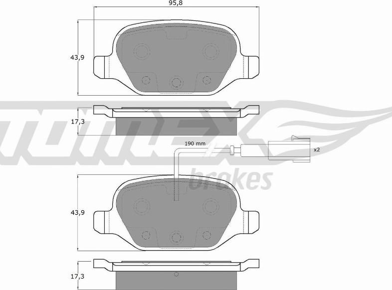 TOMEX brakes TX 12-703 - Гальмівні колодки, дискові гальма autocars.com.ua