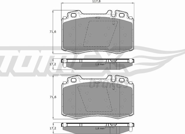 TOMEX brakes TX 12-81 - Гальмівні колодки, дискові гальма autocars.com.ua