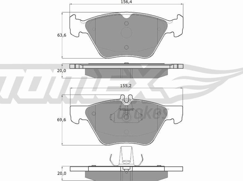 TOMEX brakes TX 12-82 - Гальмівні колодки, дискові гальма autocars.com.ua