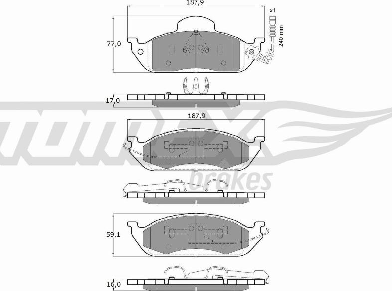 TOMEX brakes TX 12-83 - Гальмівні колодки, дискові гальма autocars.com.ua