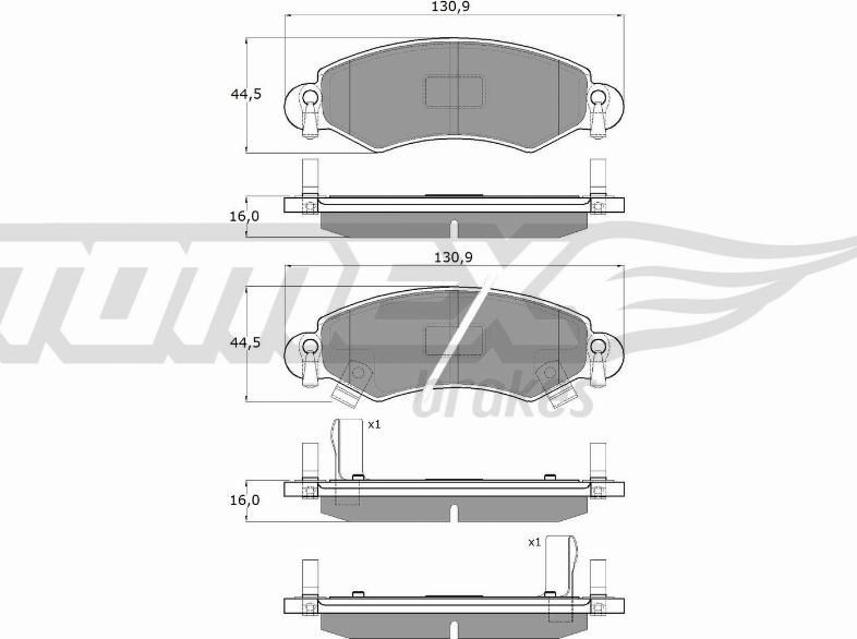 TOMEX brakes TX 12-96 - Гальмівні колодки, дискові гальма autocars.com.ua