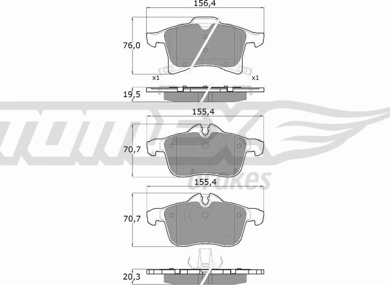 TOMEX brakes TX 13-00 - Гальмівні колодки, дискові гальма autocars.com.ua