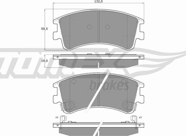 TOMEX brakes TX 13-03 - Гальмівні колодки, дискові гальма autocars.com.ua