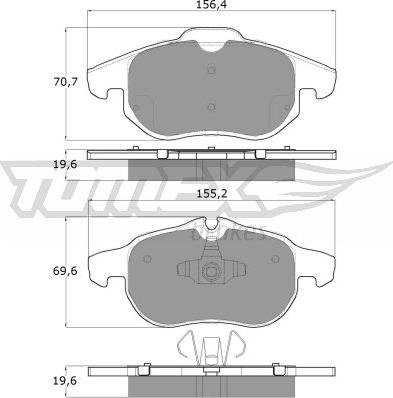 TOMEX brakes TX 13-04 - Гальмівні колодки, дискові гальма autocars.com.ua