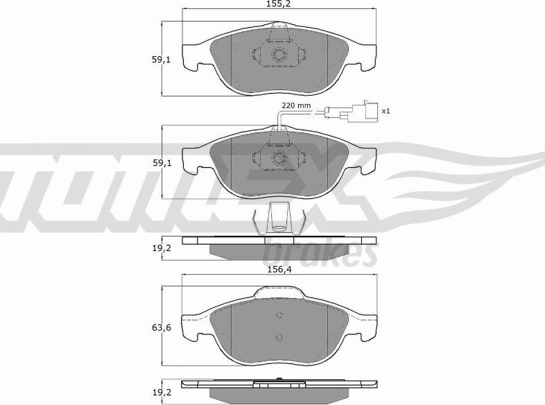 TOMEX brakes TX 13-10 - Гальмівні колодки, дискові гальма autocars.com.ua